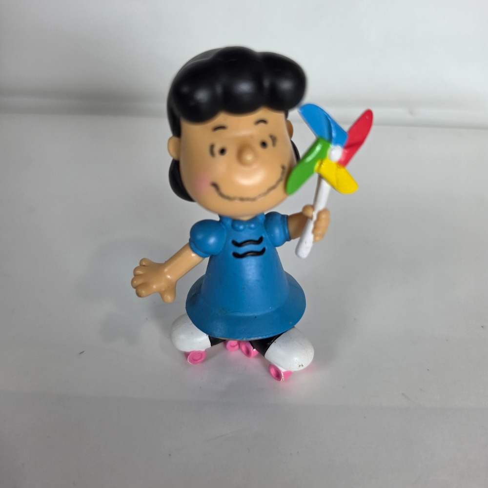 Peanuts Lucy Van Pelt 3" Figure Roller Skates Pinwheel Toy Just Play PVC